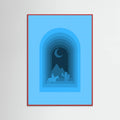 Red Wood Cool Desert Night Poster