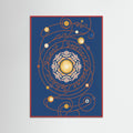 Red Wood Cosmic Floral Script