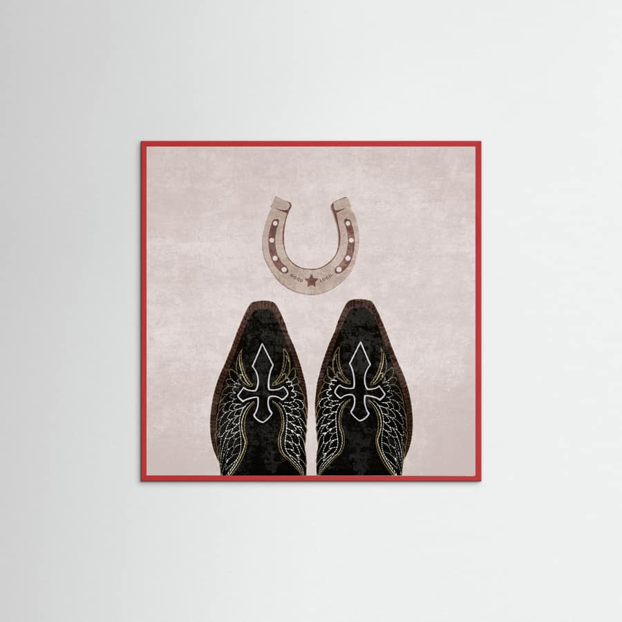 Affiche Cowboy Boots and Horseshoe – affiche et impression d’art