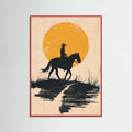 Red Wood Cowboy In the Sunset Poster