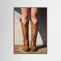 Red Wood Cowboy boots Poster