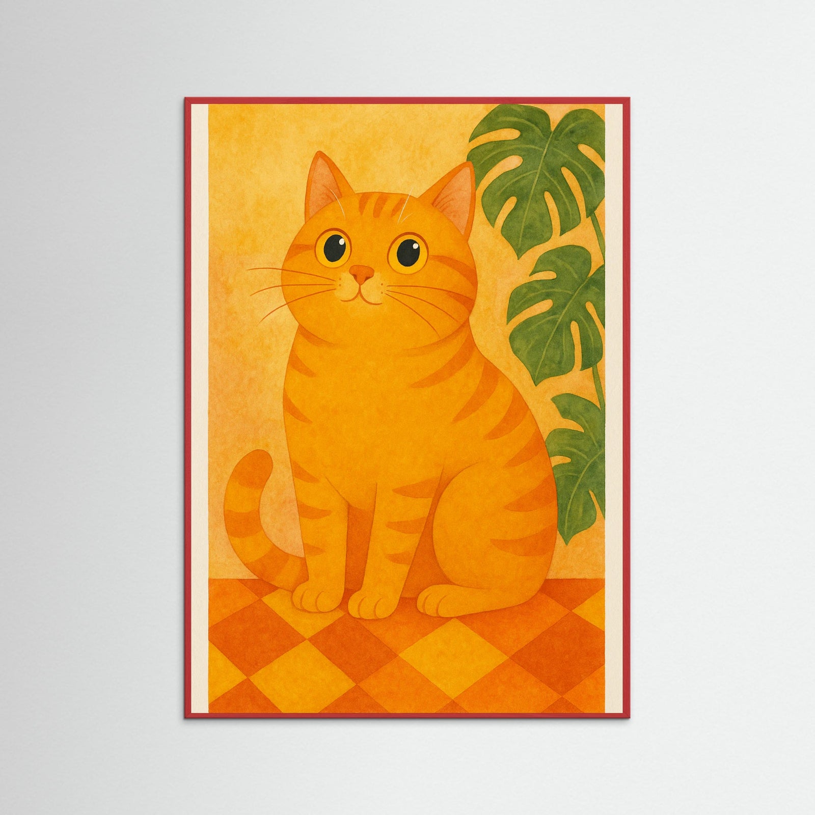 Red Wood Curious Cat