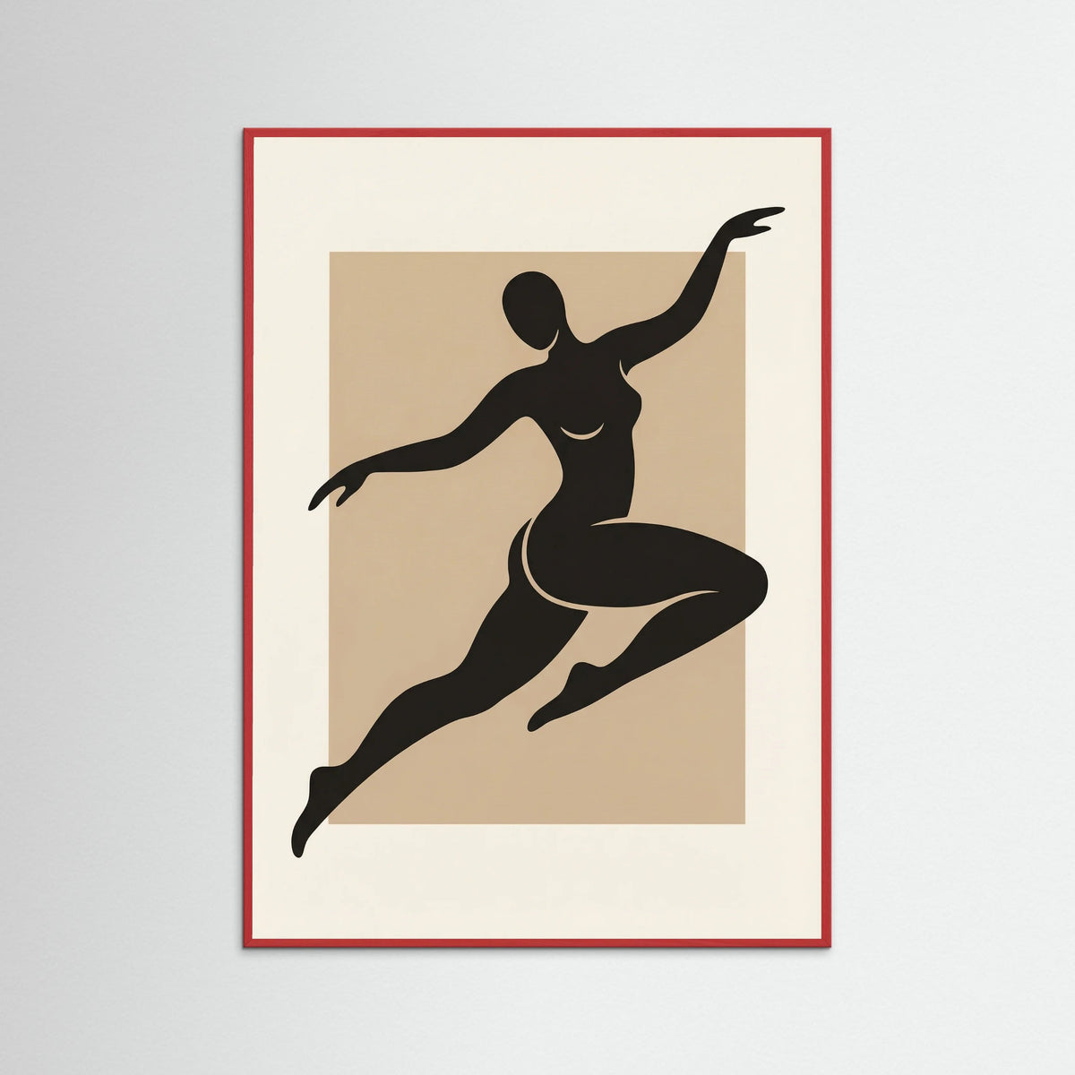 Red Wood Curved Silhouette