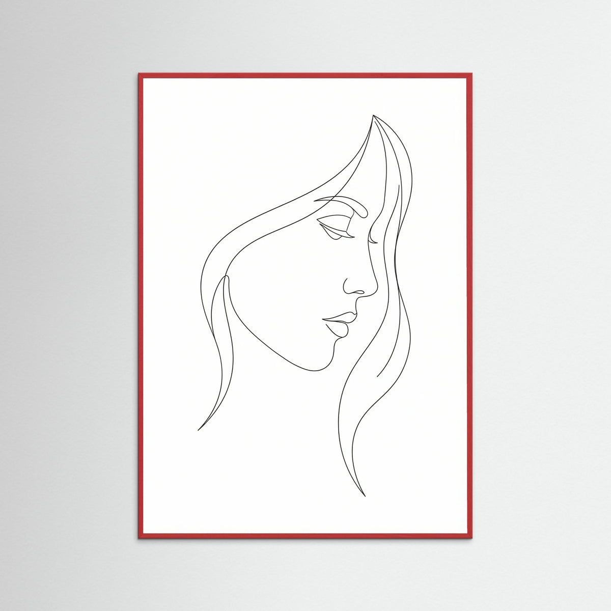 Red Wood Curved Silhouette