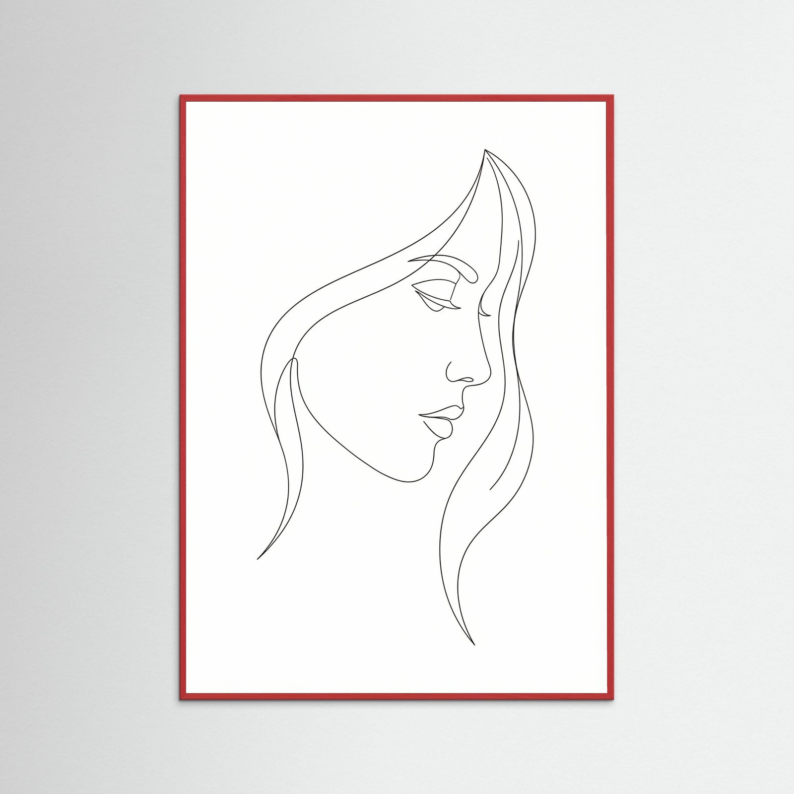Red Wood Curved Silhouette