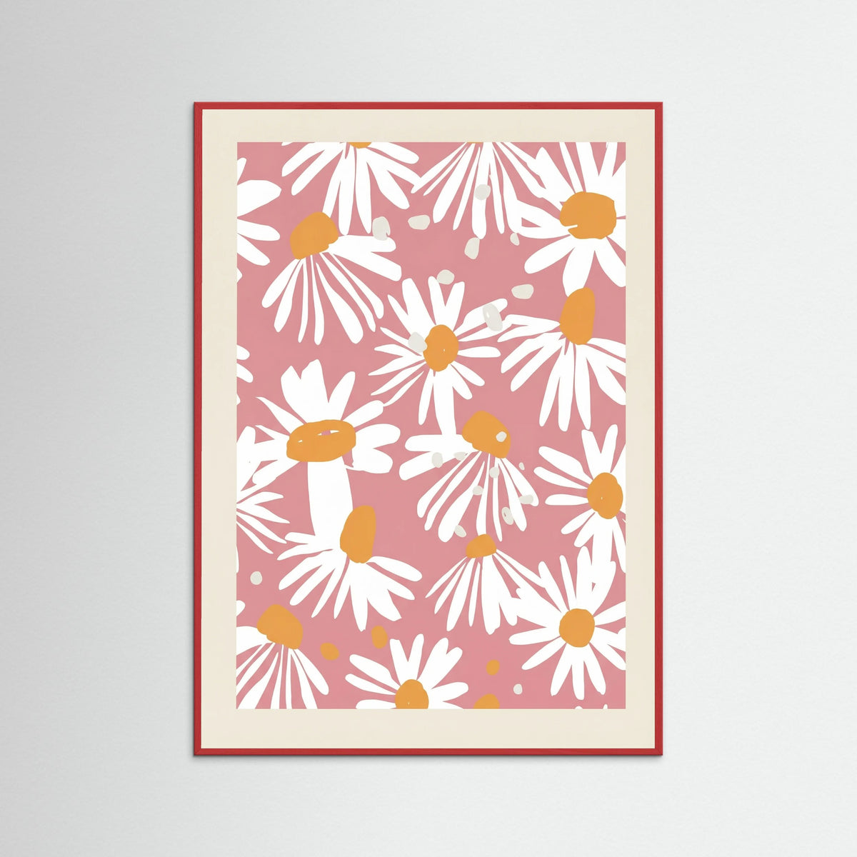 Red Wood Daisy Field Bloom