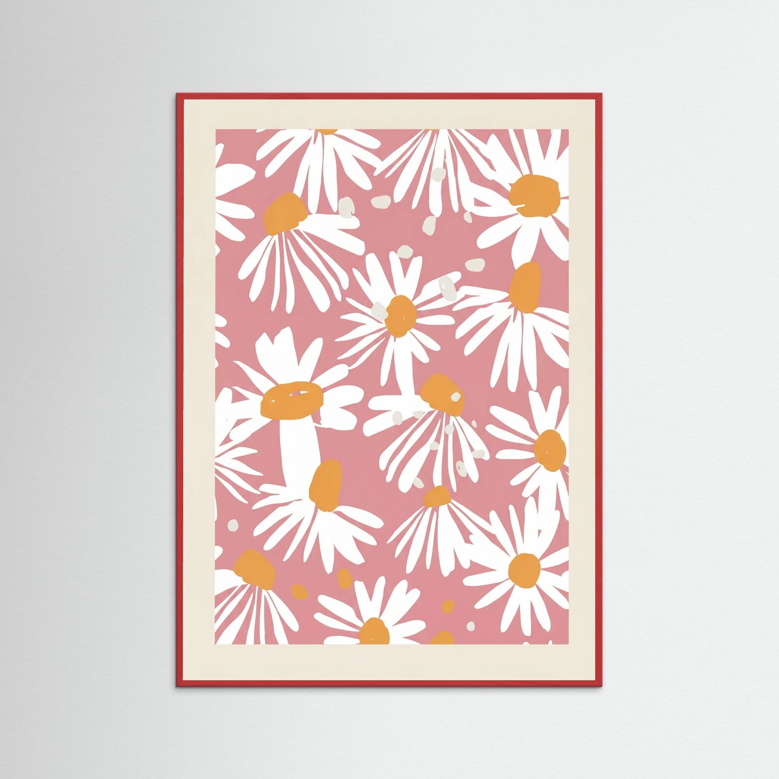 Red Wood Daisy Field Bloom