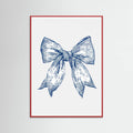 Affiche Dark Blue Coastal Striped Bow – affiche et impression d’art