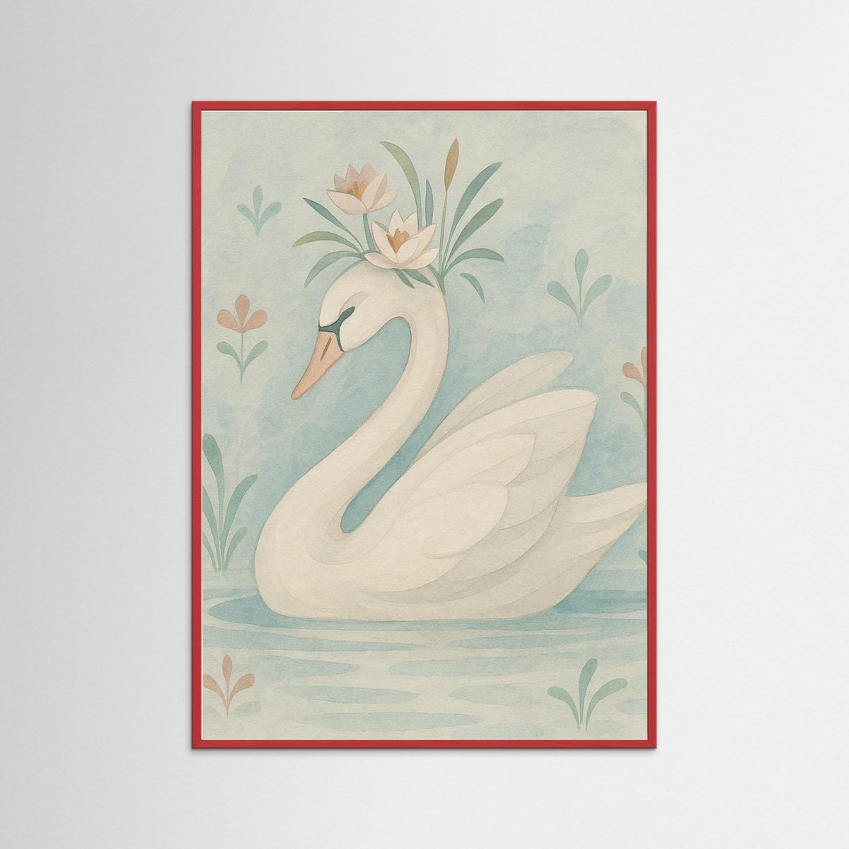 Red Wood Delicate Swan