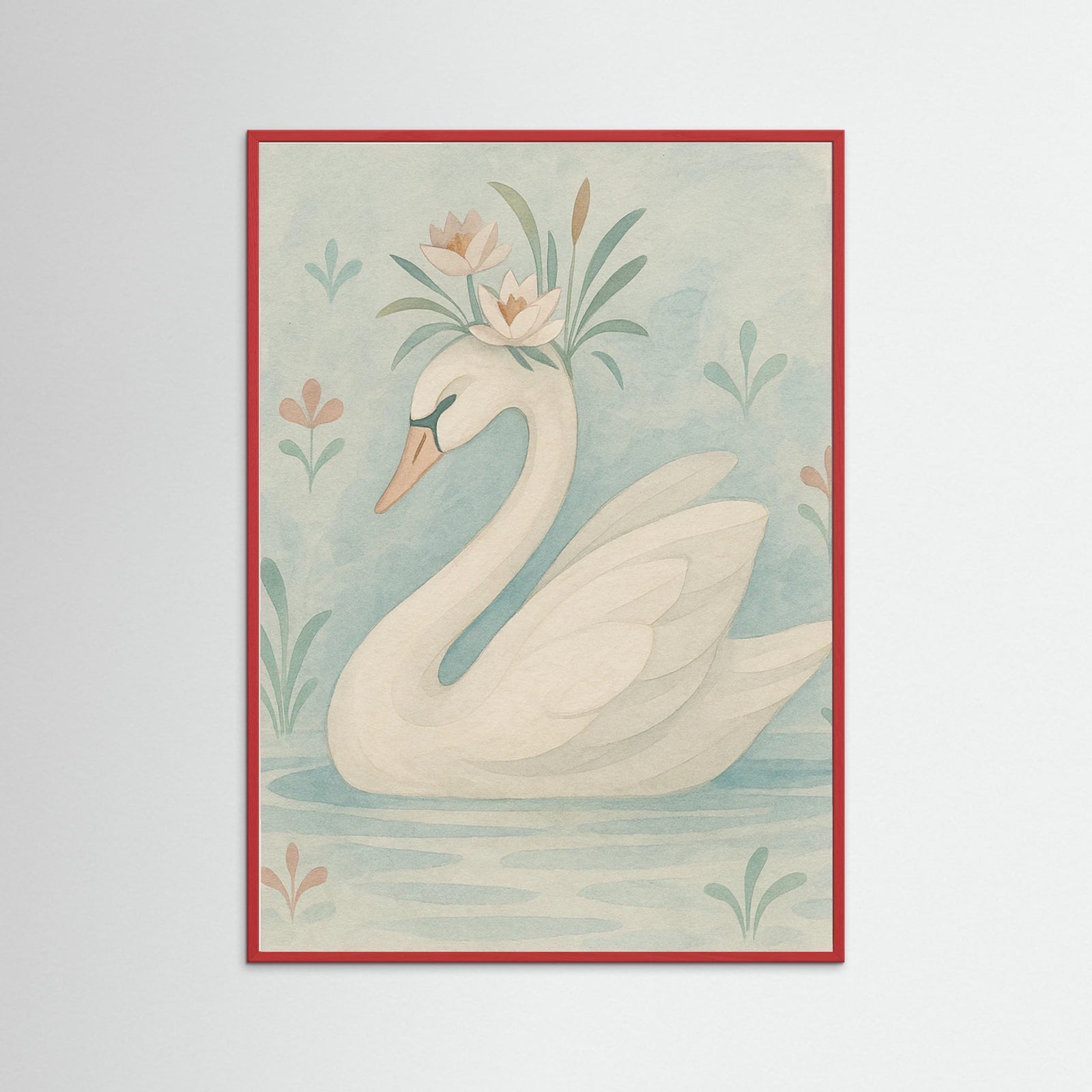 Red Wood Delicate Swan