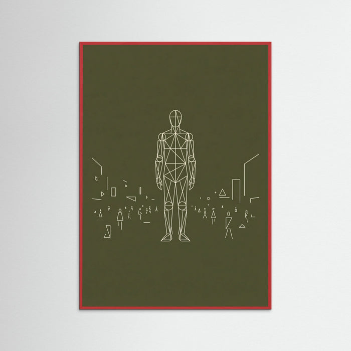 Red Wood Dense Geometric Crowd