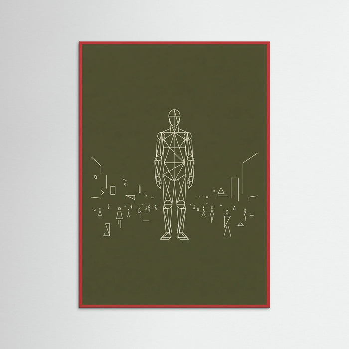 Red Wood Dense Geometric Crowd