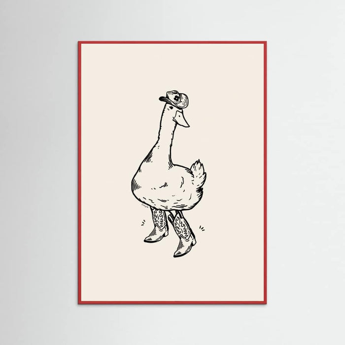 Red Wood Duck wearing Western Boots Poster