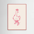 Red Wood Duck wearing Western Boots in pink Poster