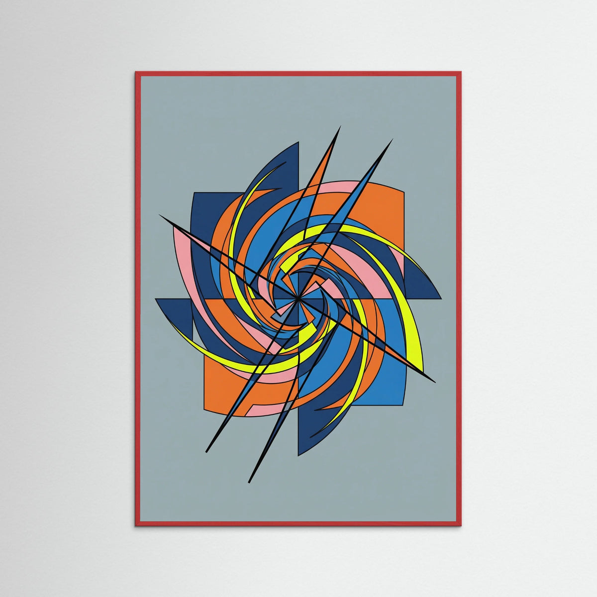 Red Wood Dynamic Abstraction Gray