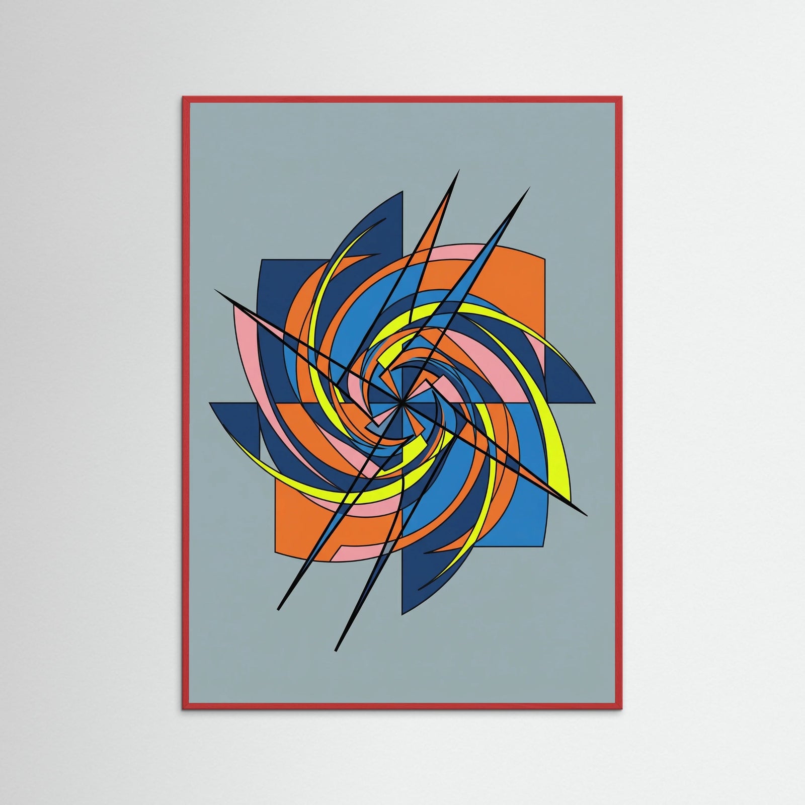 Red Wood Dynamic Abstraction Gray