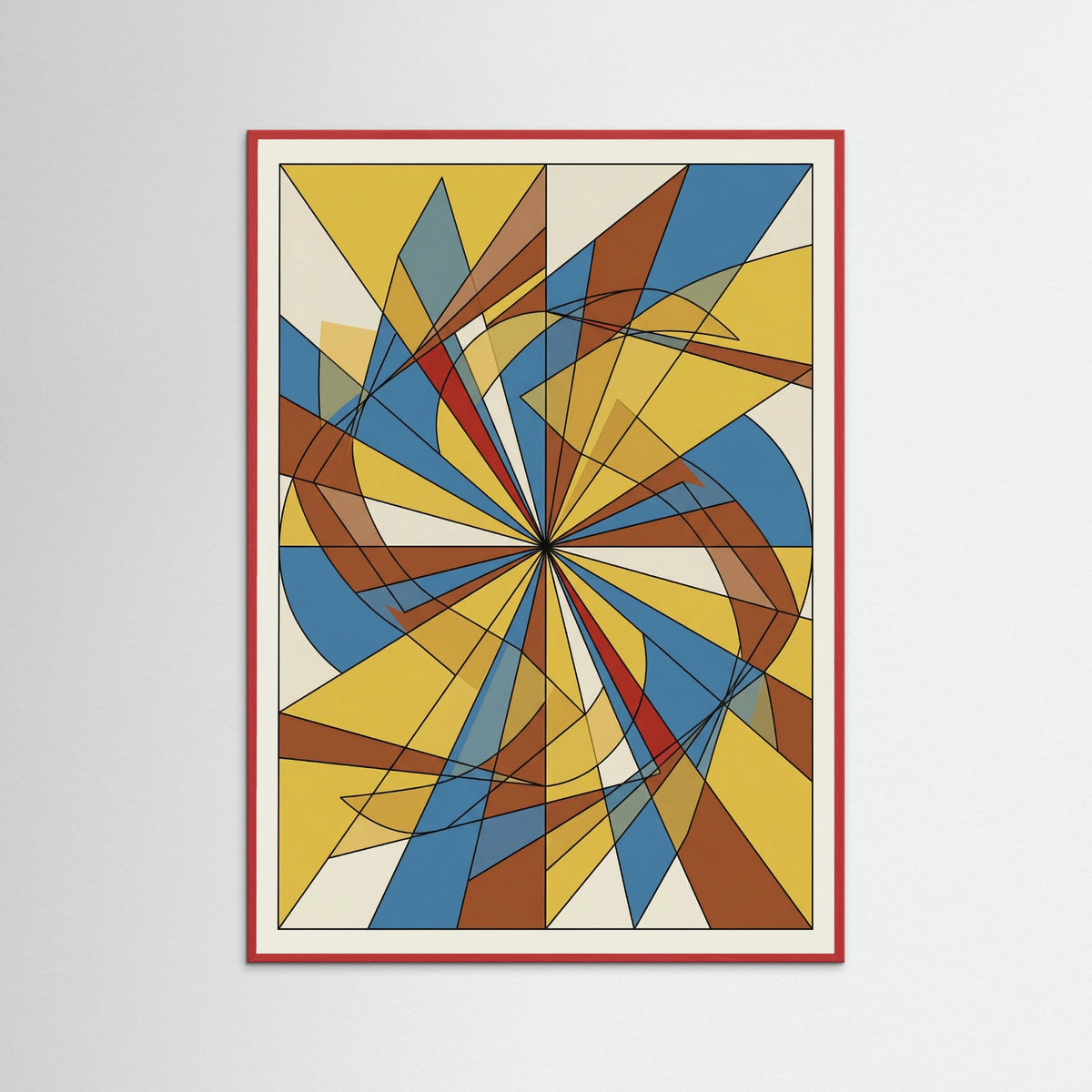 Red Wood Dynamic Geometric Forms