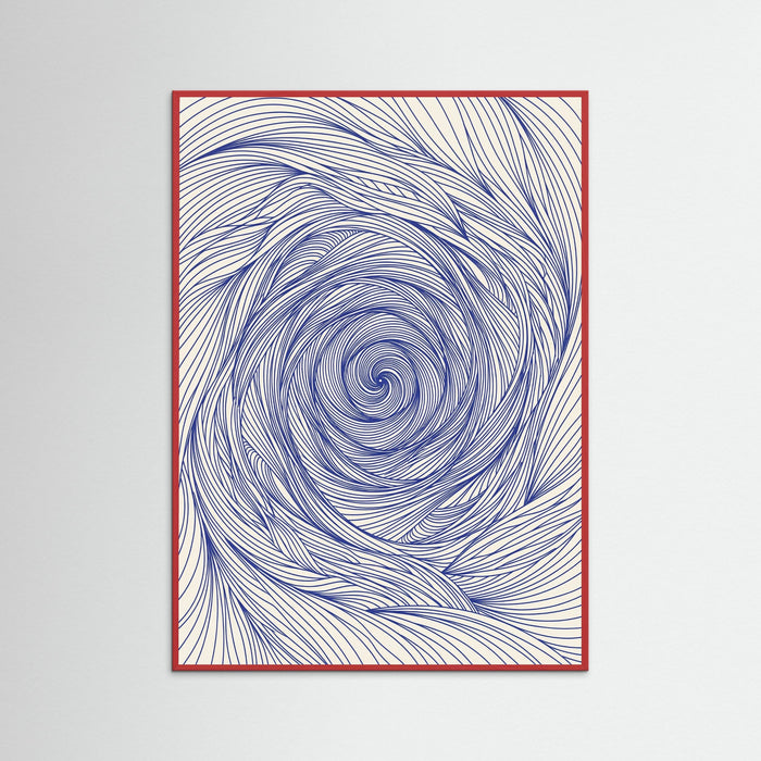 Red Wood Dynamic Indigo Swirl