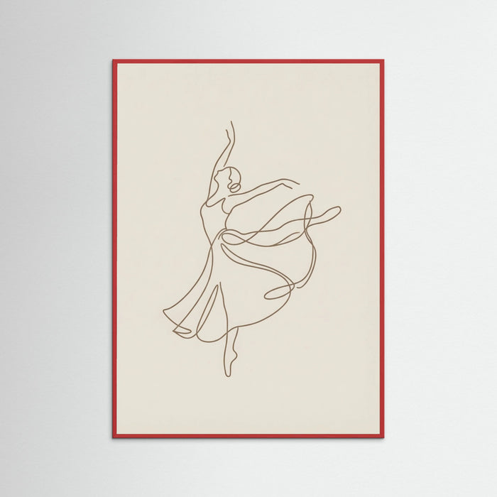 Red Wood Elegant Line Figure