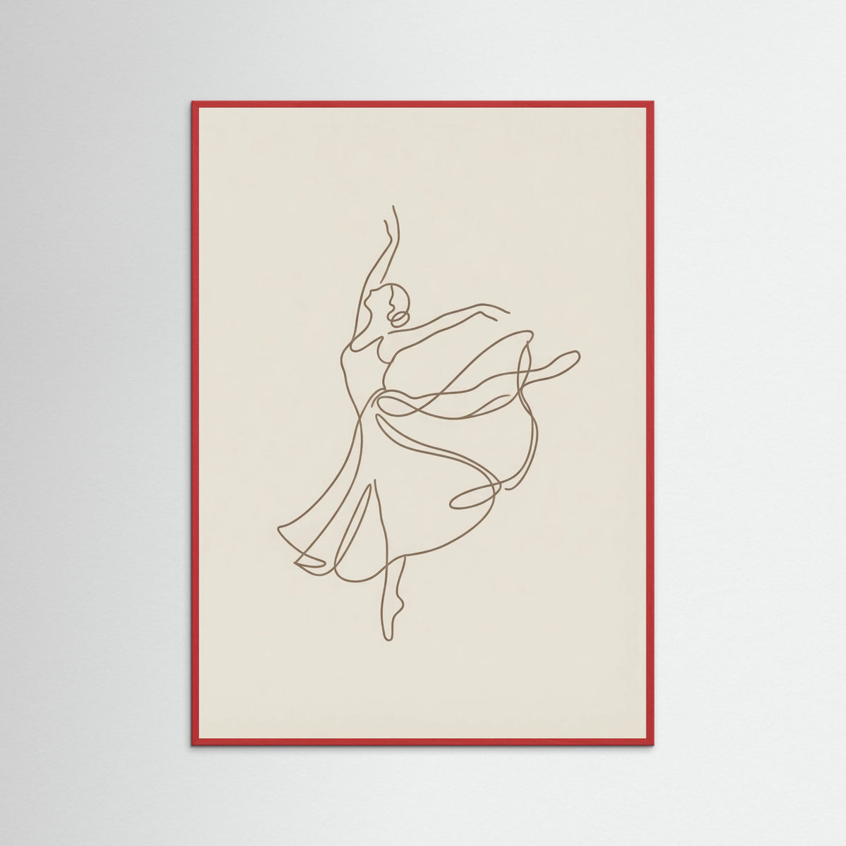 Red Wood Elegant Line Figure