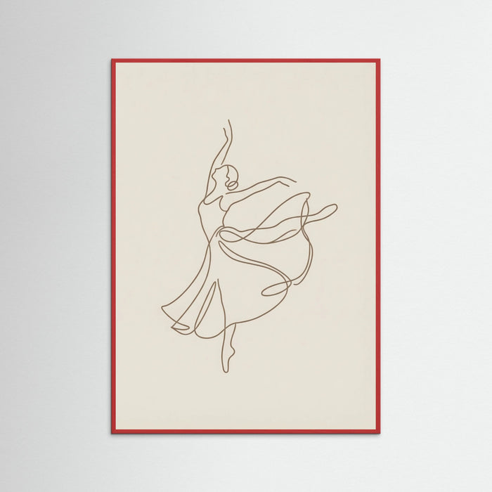 Red Wood Elegant Line Figure