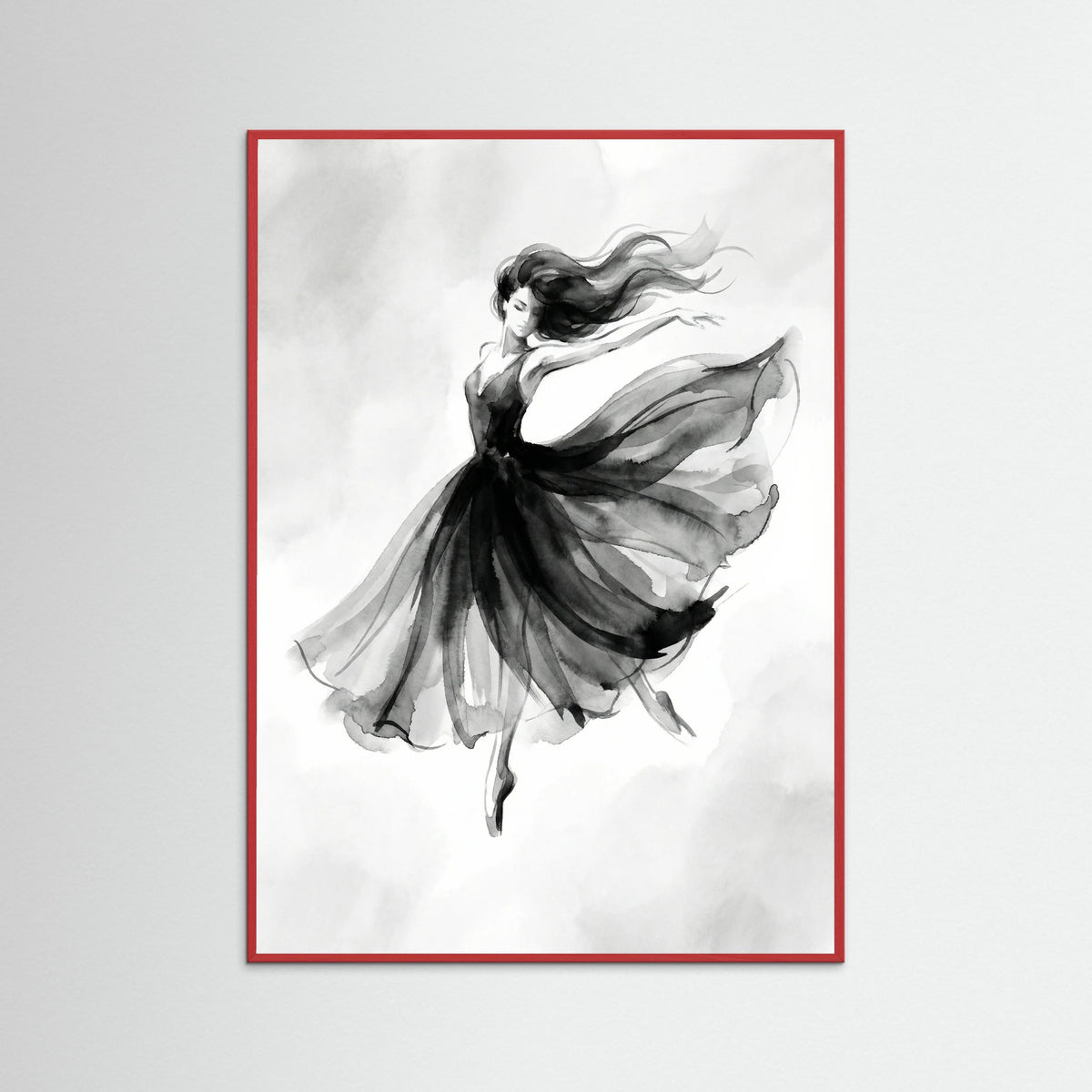 Red Wood Elegant Silhouette