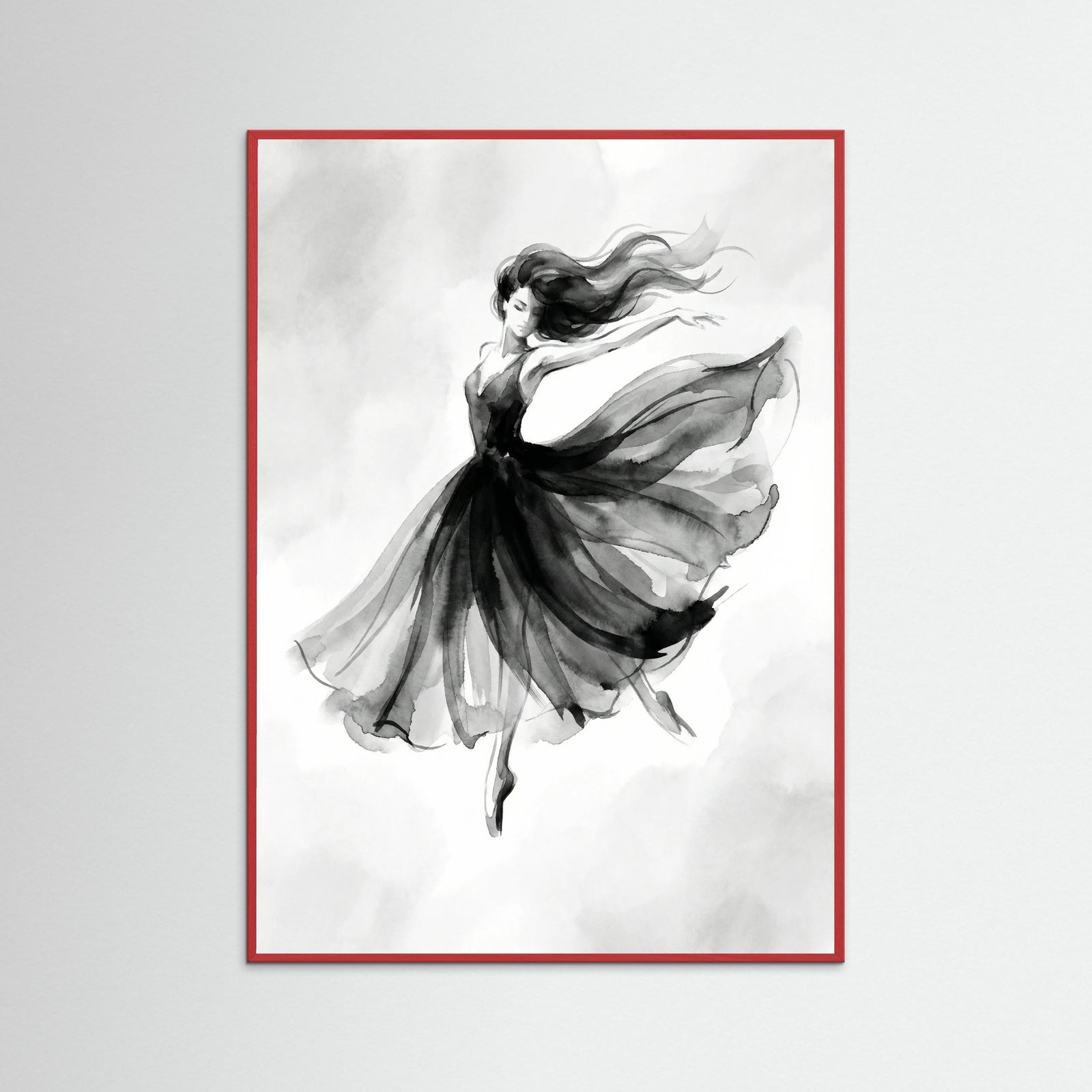 Red Wood Elegant Silhouette