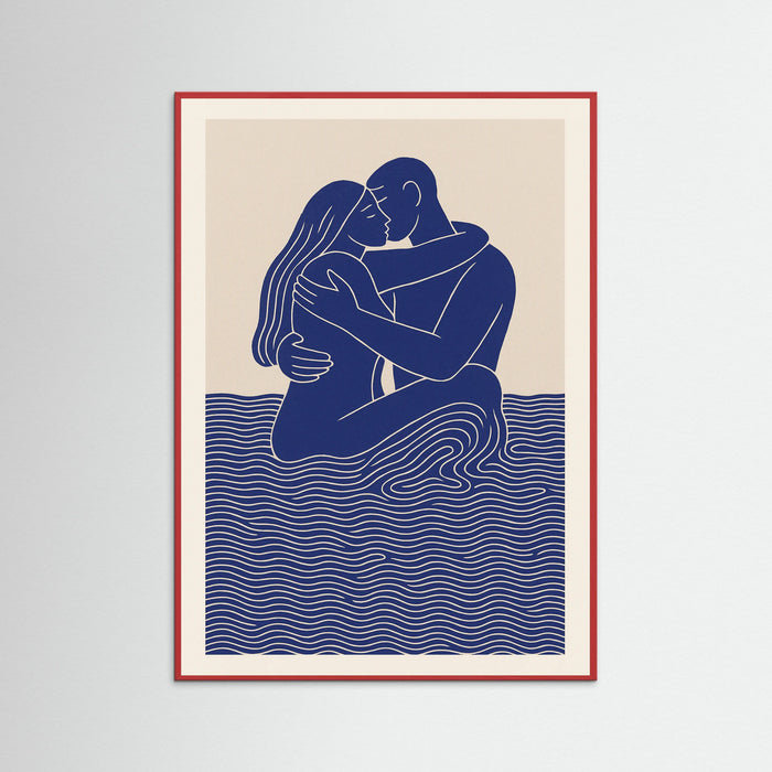 Red Wood Embrace in Blue