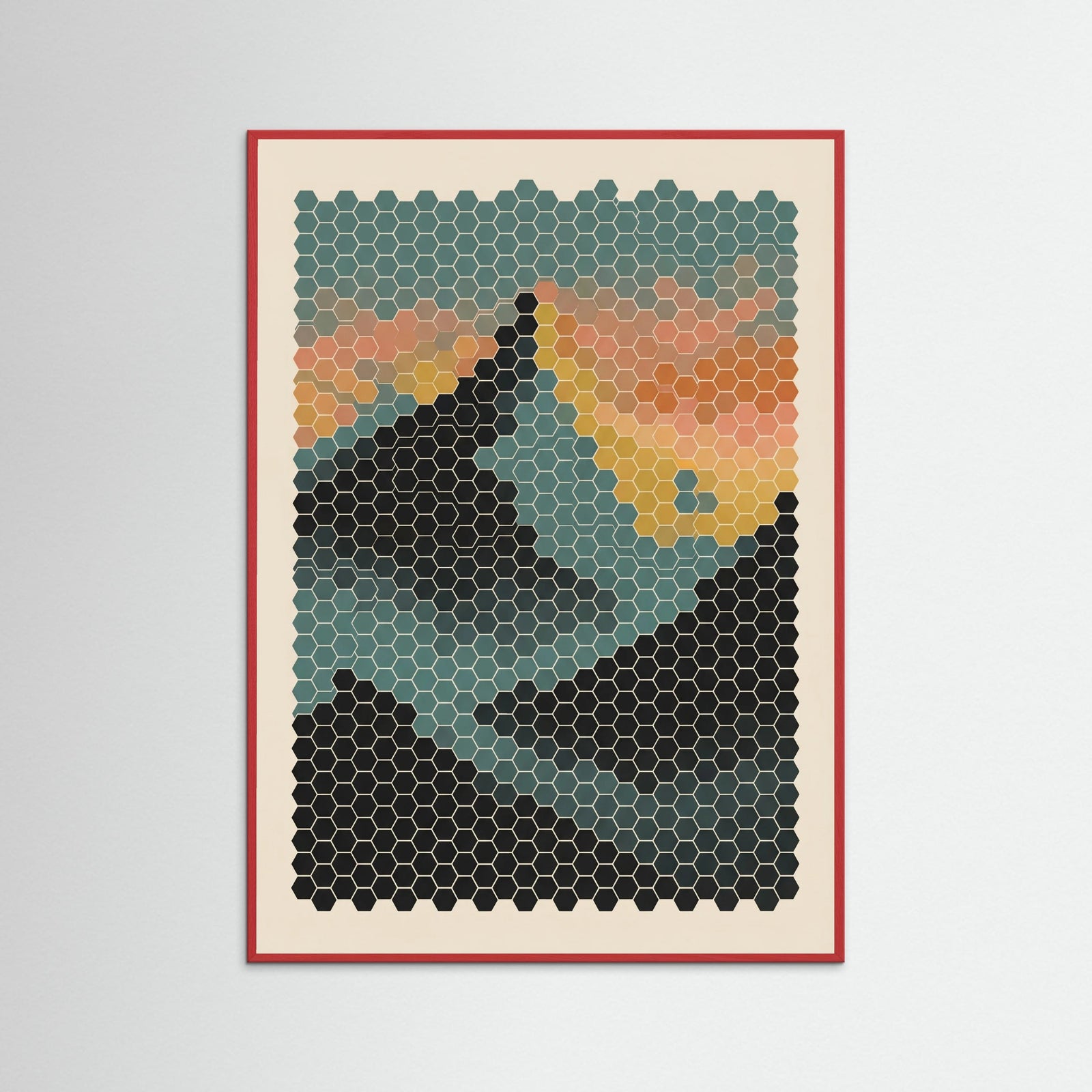 Red Wood Enchanted Hexagons