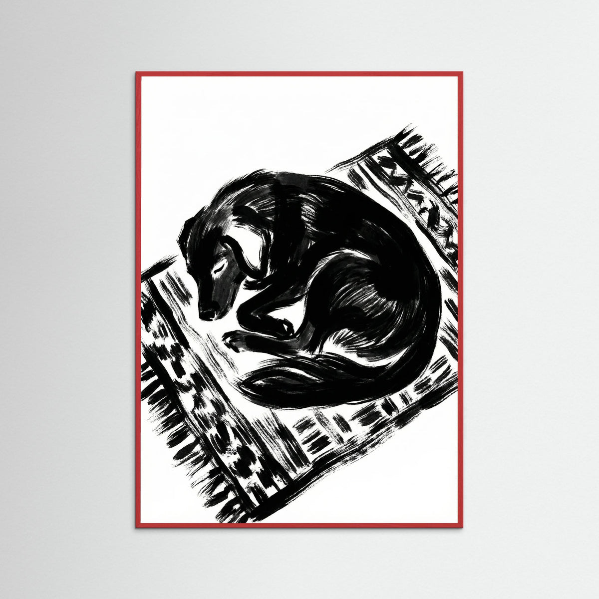Red Wood Feline Repose Black