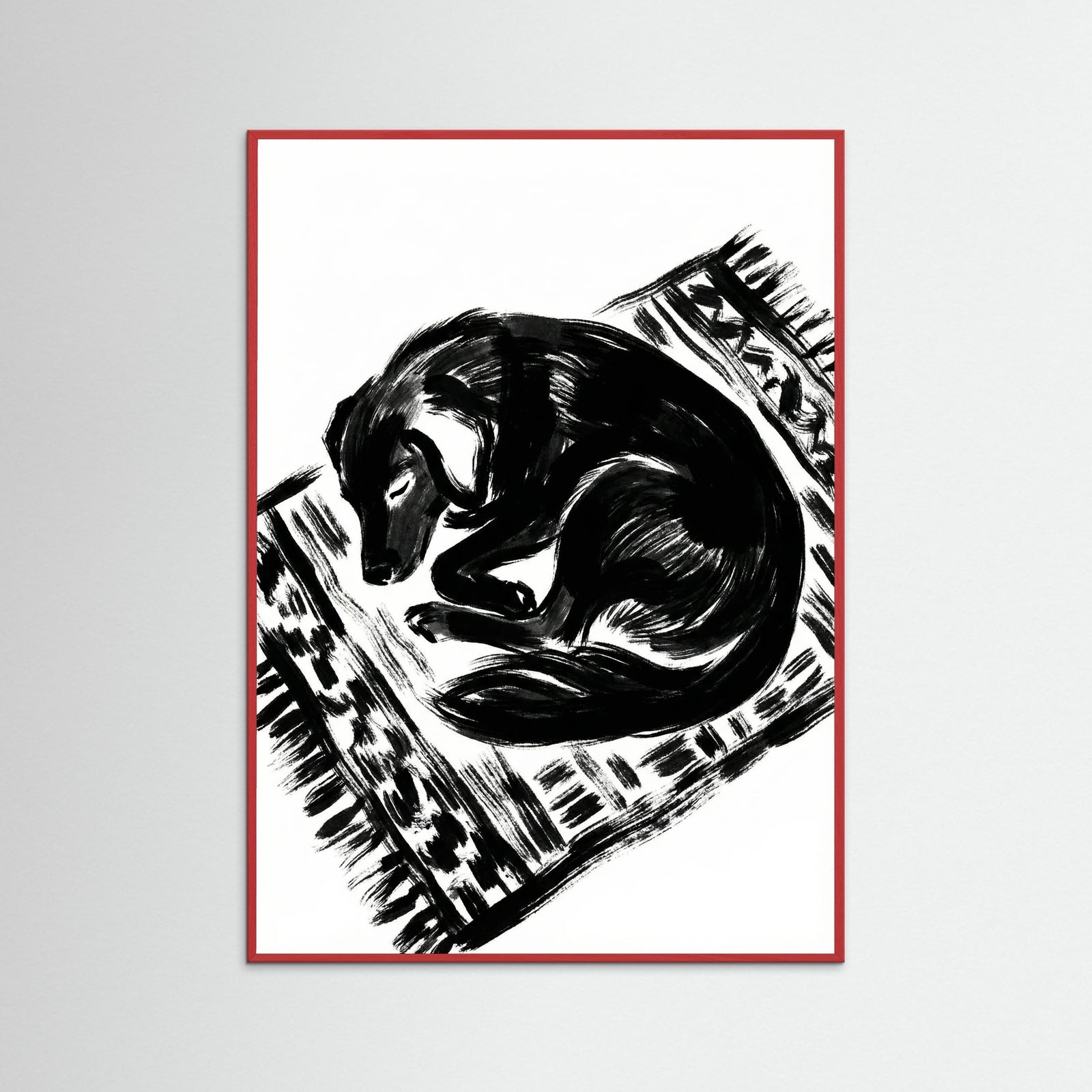 Red Wood Feline Repose Black