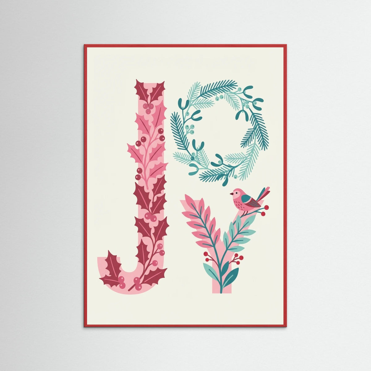 Red Wood Festive Letters