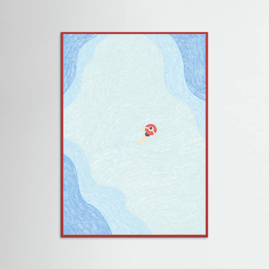 Floating in the Summer Ocean Poster – plakat og kunsttryk