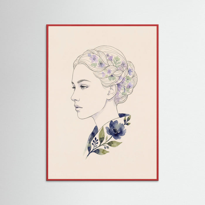 Red Wood Floral Contemplation
