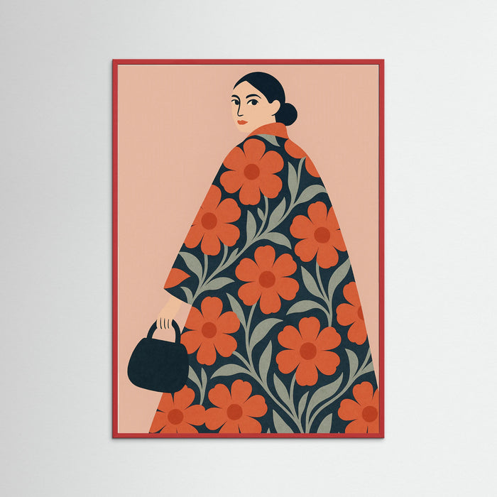 Red Wood Floral Elegance
