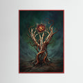 Red Wood Floral Enigma Blue