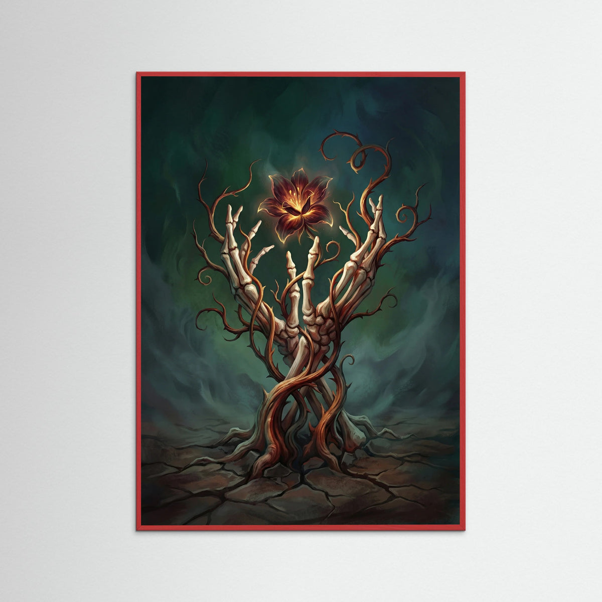 Red Wood Floral Enigma Blue