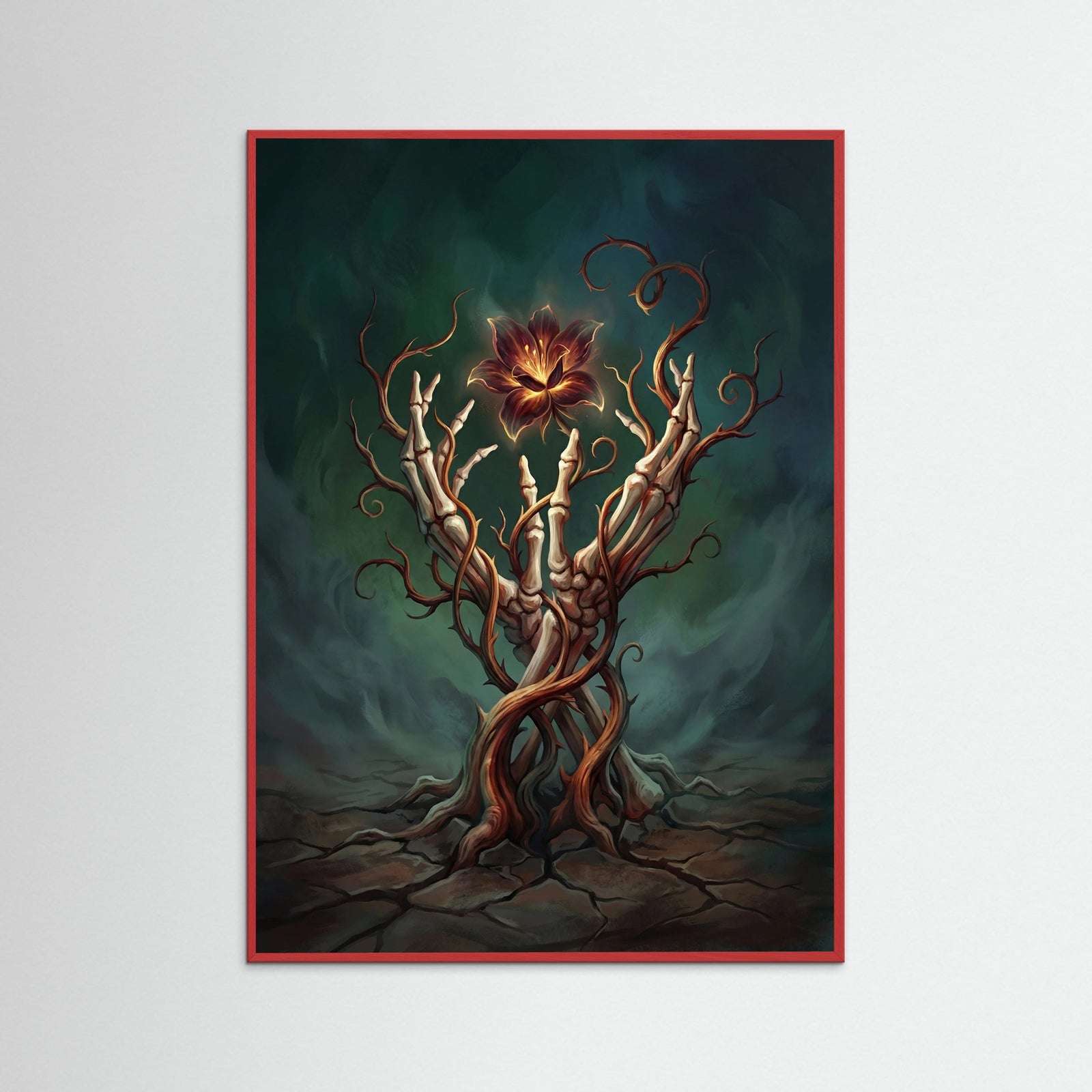Red Wood Floral Enigma Blue