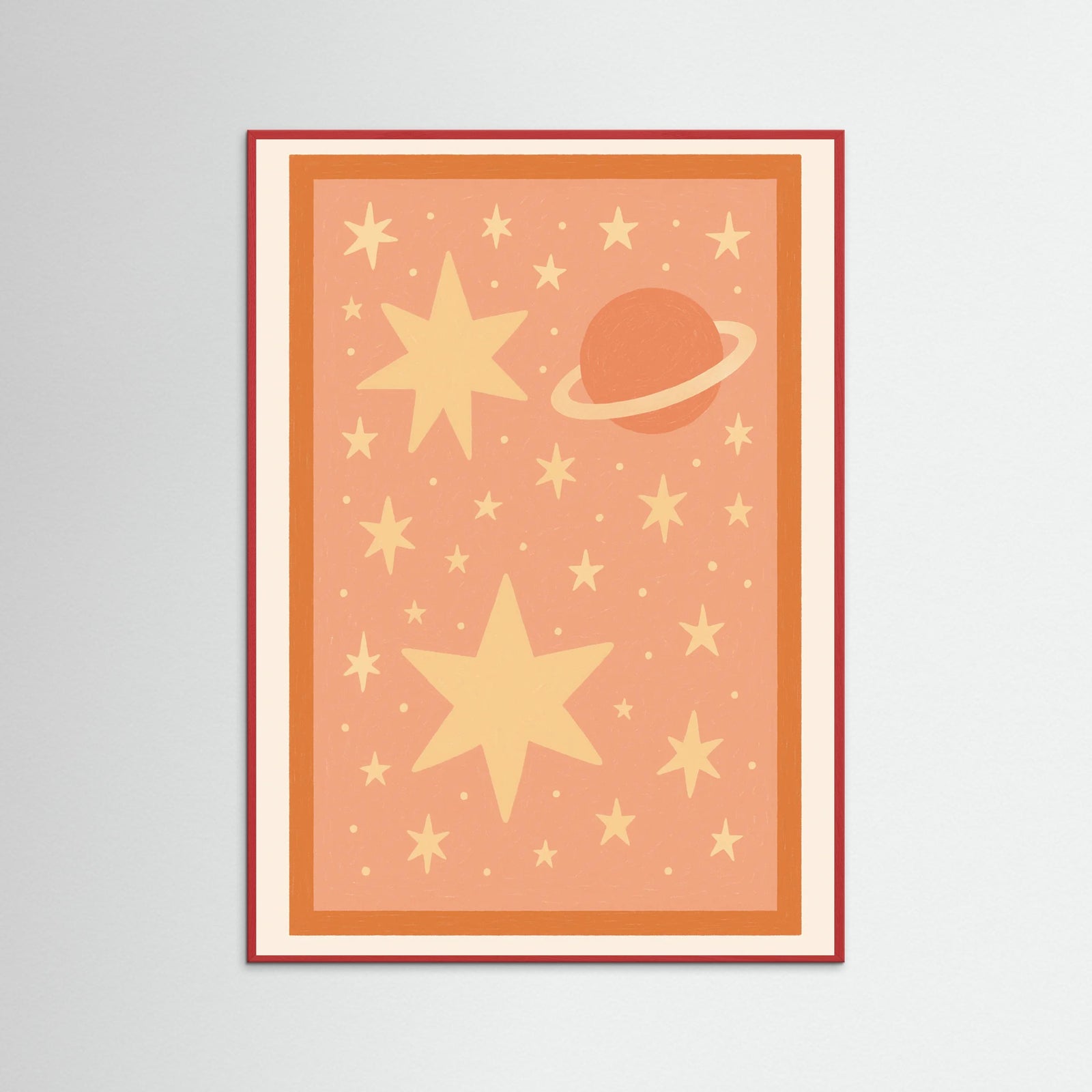 Red Wood Floral Pastel