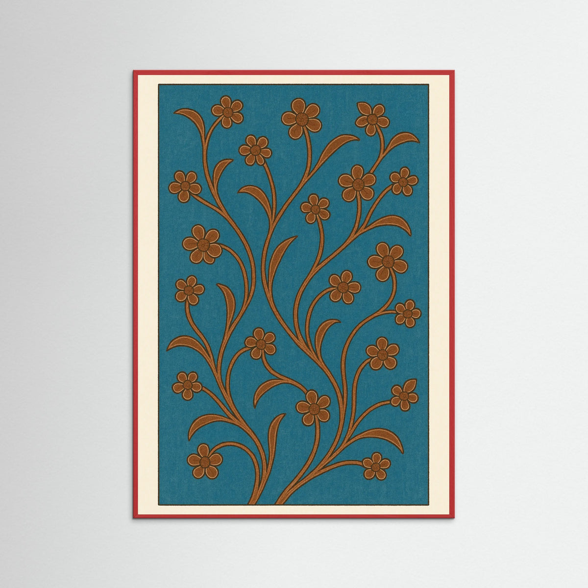 Red Wood Floral Patterns