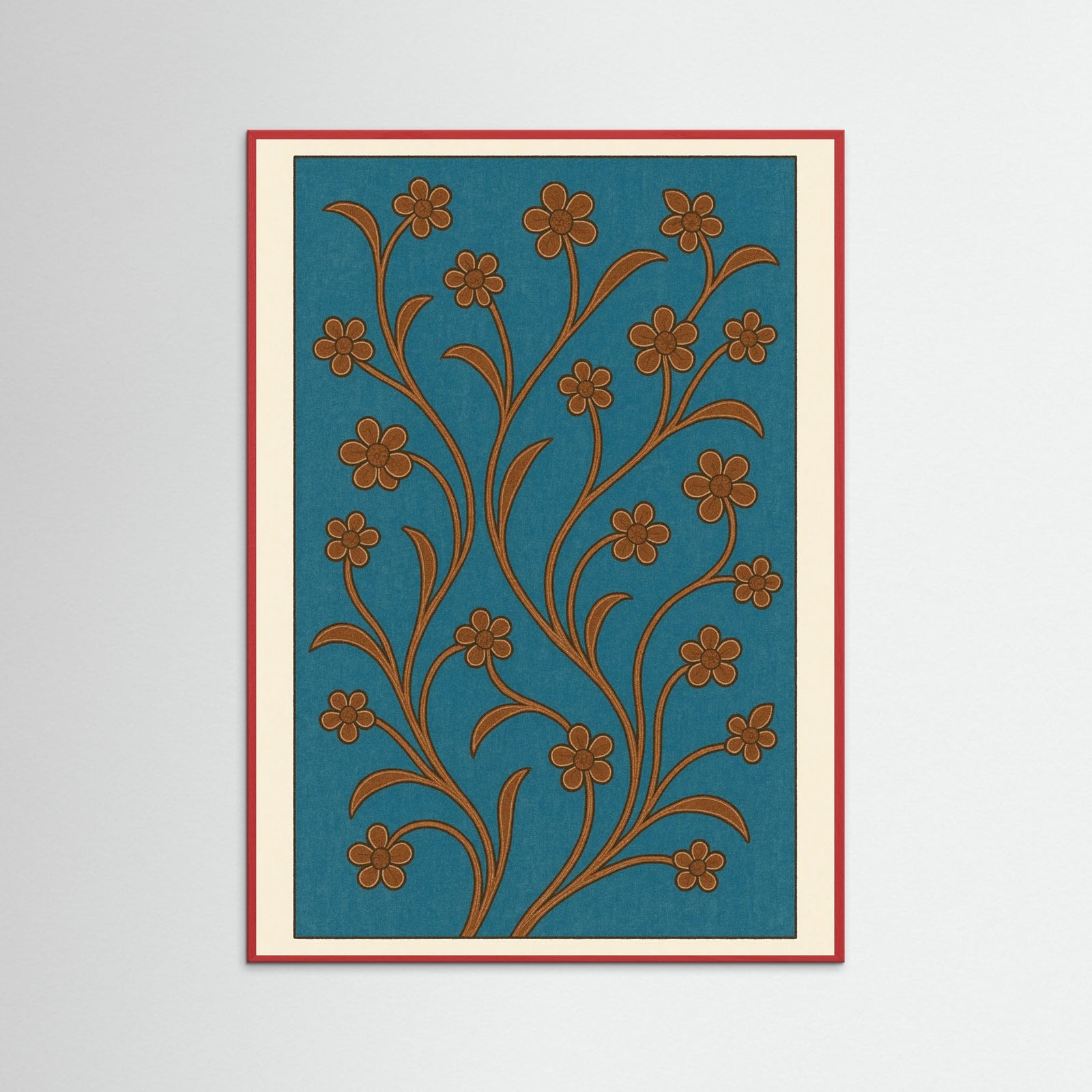 Red Wood Floral Patterns