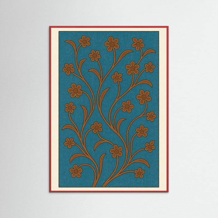 Red Wood Floral Patterns