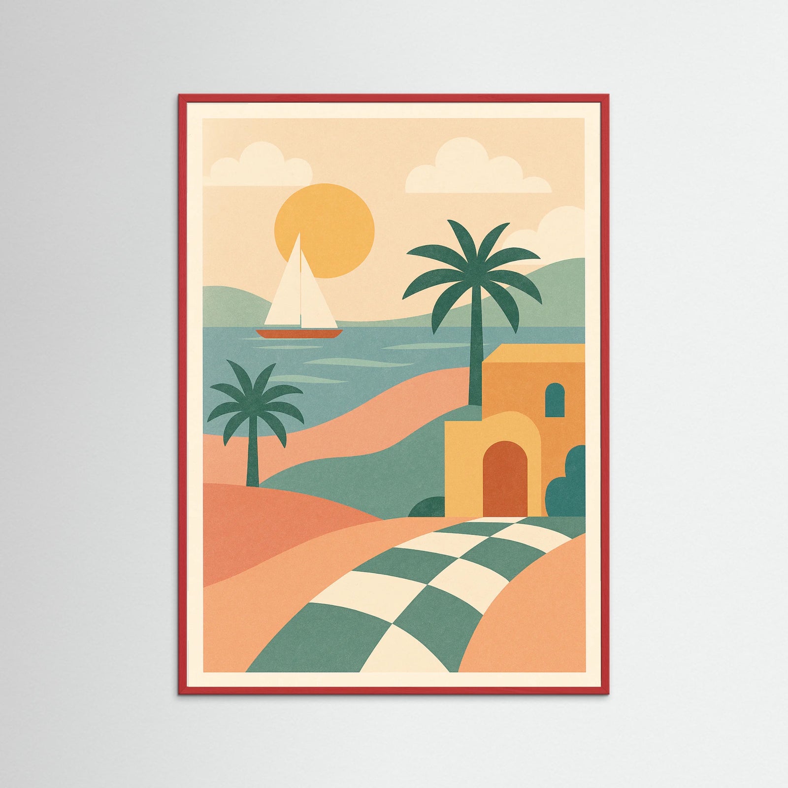 Red Wood Floral Still Life