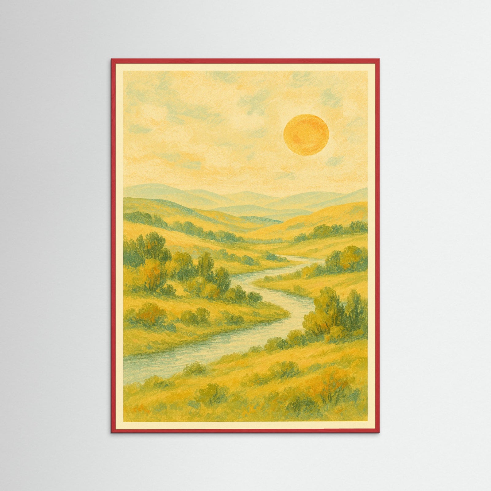 Red Wood Floral Still Life