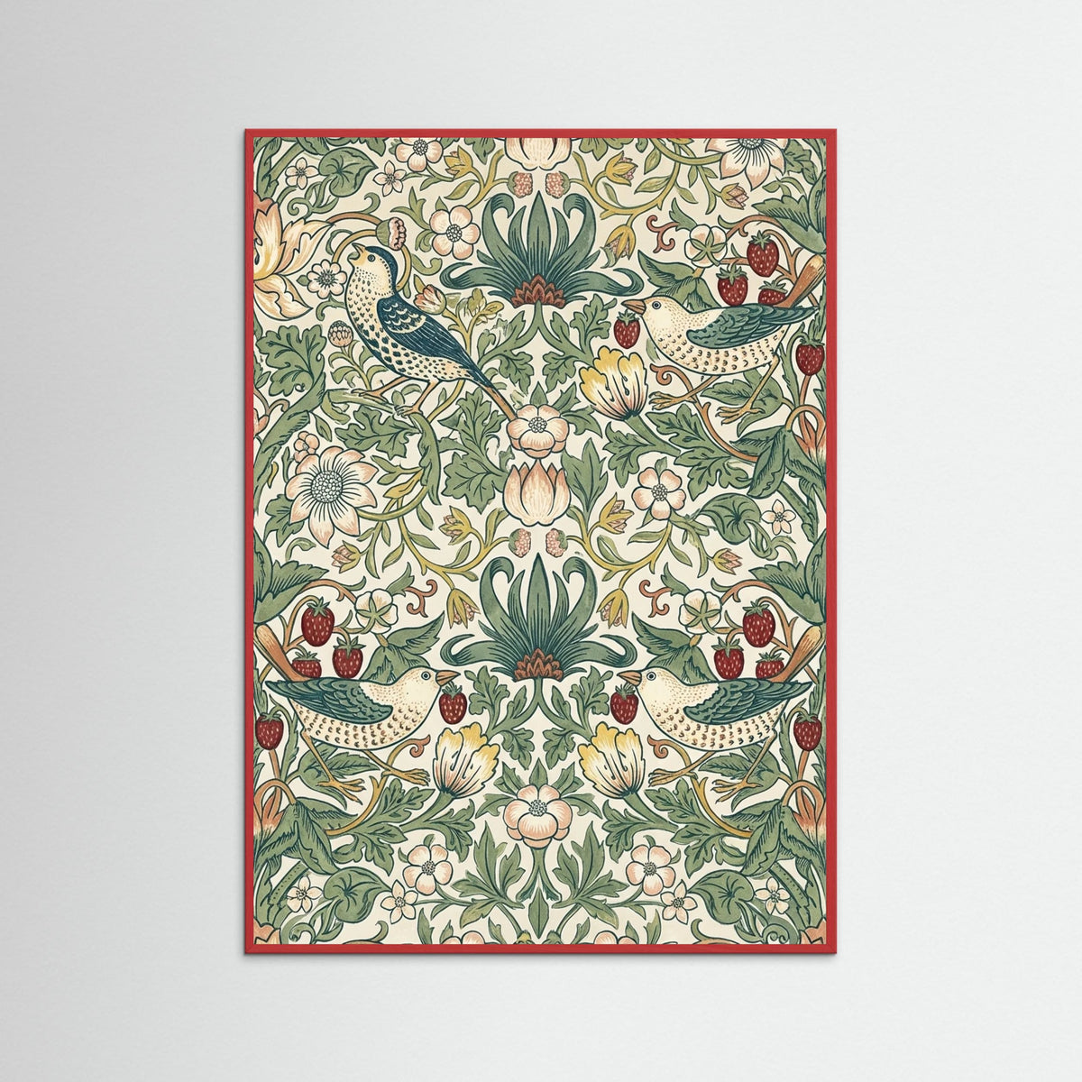 Red Wood Floral Tapestry