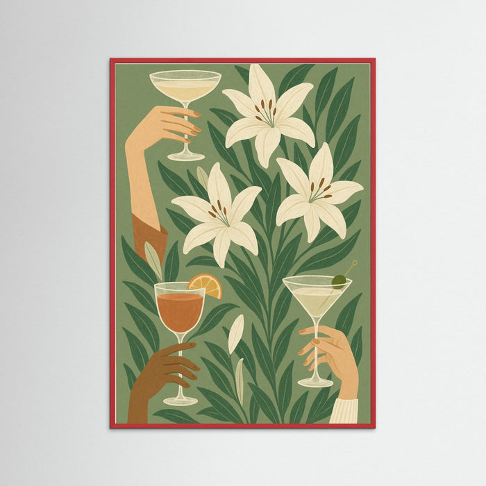 Red Wood Floral Toast