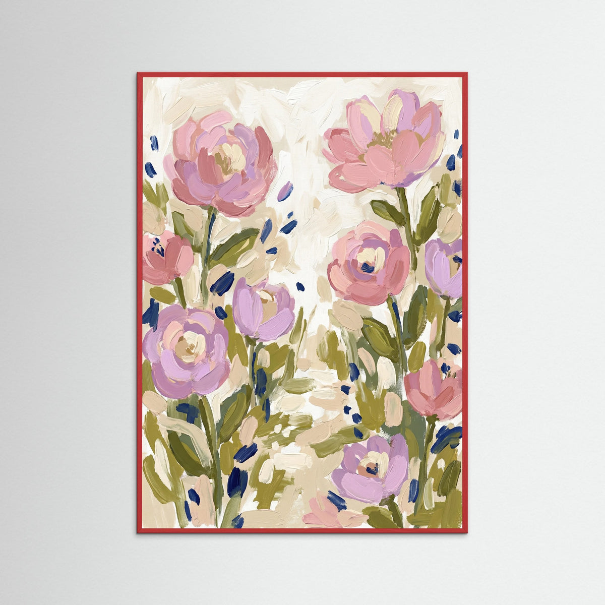 Red Wood Floral Whimsy