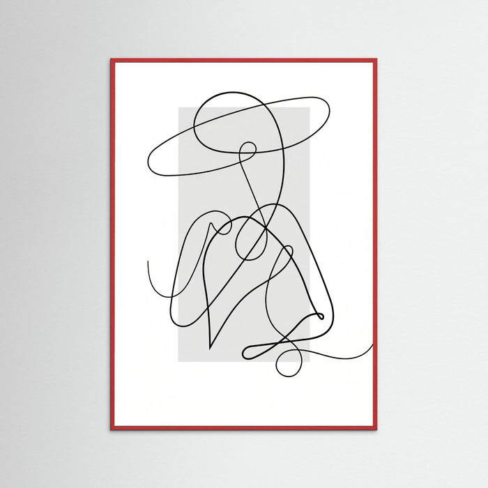 Red Wood Flowing Contours Gray