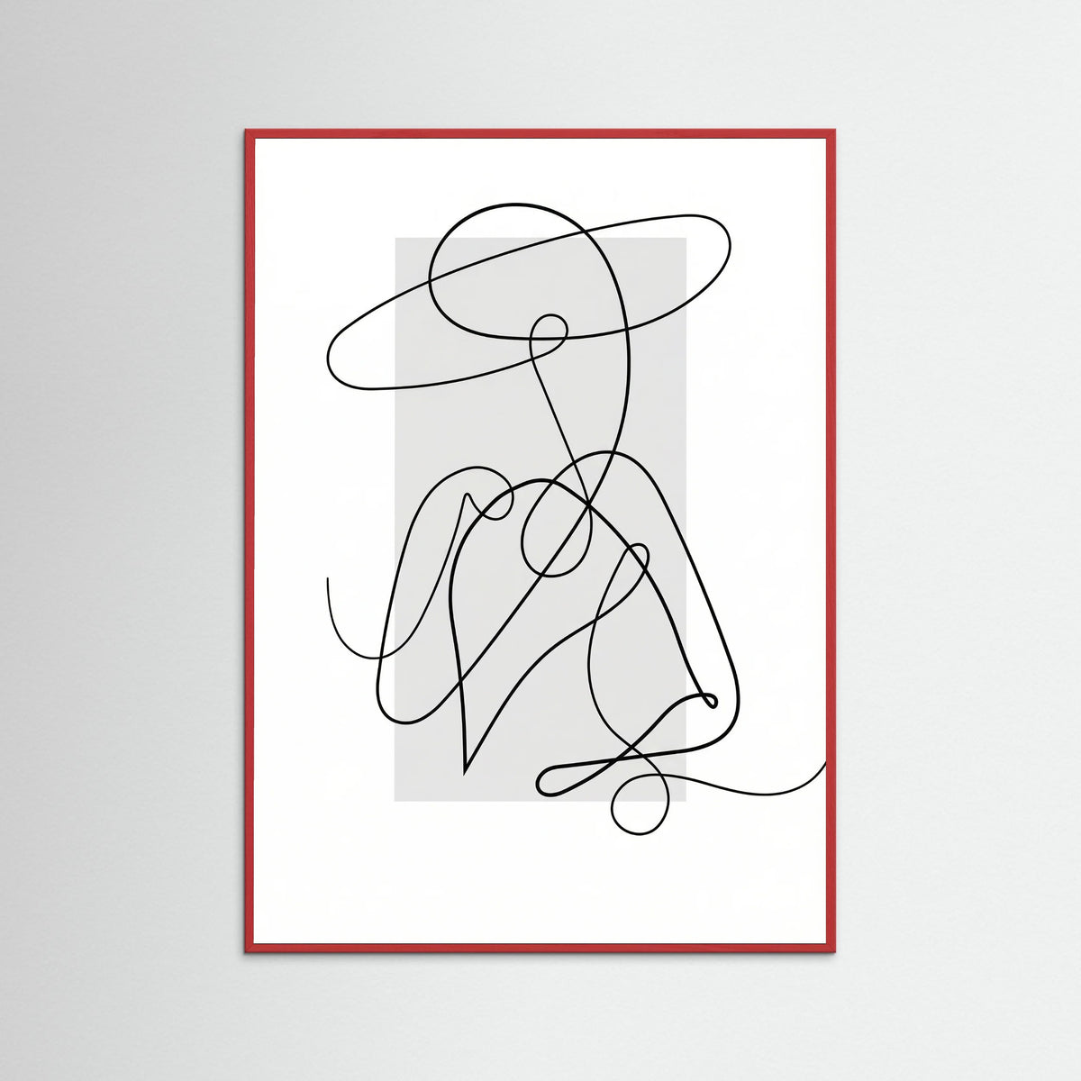 Red Wood Flowing Contours Gray