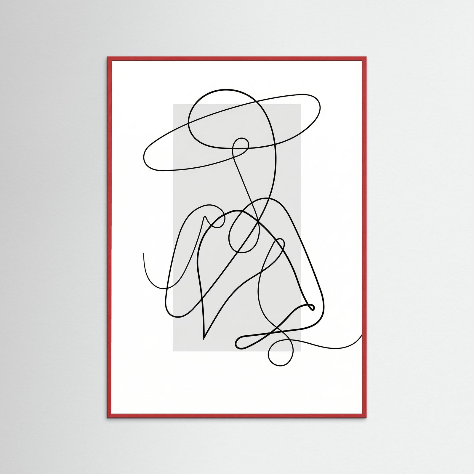 Red Wood Flowing Contours Gray